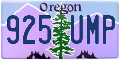 OR license plate 925UMP