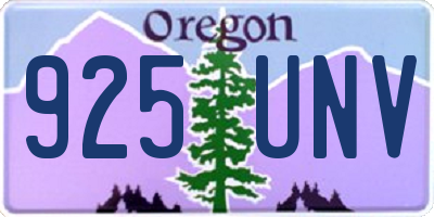 OR license plate 925UNV