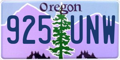 OR license plate 925UNW
