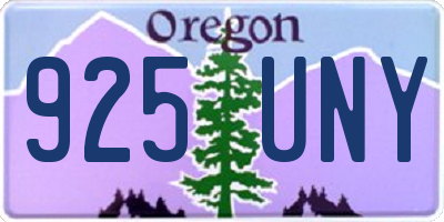 OR license plate 925UNY