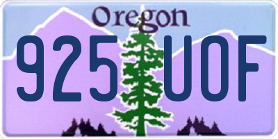 OR license plate 925UOF