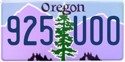 OR license plate 925UOO