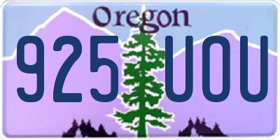 OR license plate 925UOU
