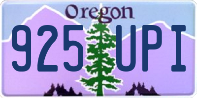 OR license plate 925UPI