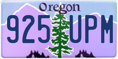 OR license plate 925UPM