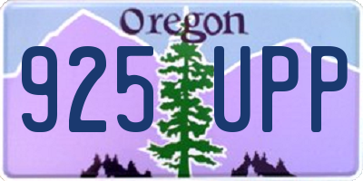 OR license plate 925UPP