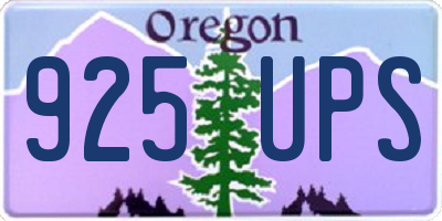 OR license plate 925UPS