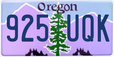 OR license plate 925UQK