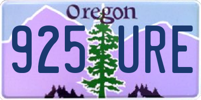 OR license plate 925URE