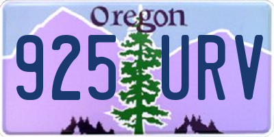 OR license plate 925URV