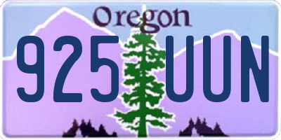 OR license plate 925UUN