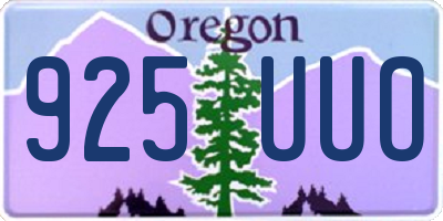 OR license plate 925UUO