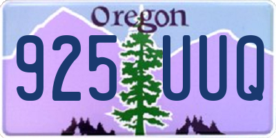 OR license plate 925UUQ