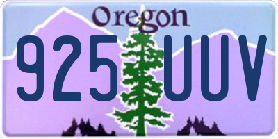 OR license plate 925UUV