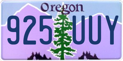 OR license plate 925UUY