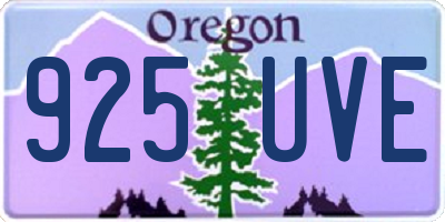 OR license plate 925UVE