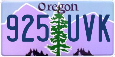 OR license plate 925UVK