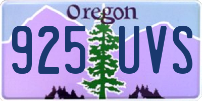 OR license plate 925UVS