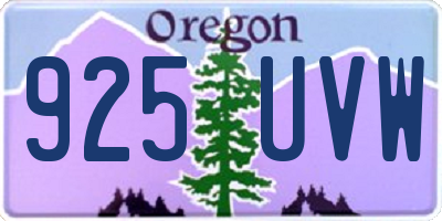 OR license plate 925UVW