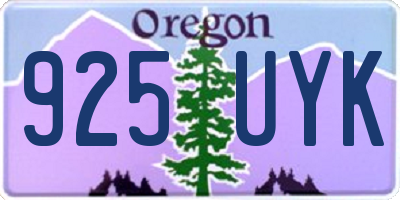 OR license plate 925UYK