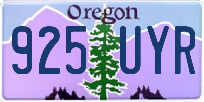 OR license plate 925UYR
