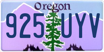 OR license plate 925UYV