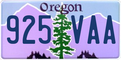 OR license plate 925VAA