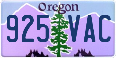 OR license plate 925VAC