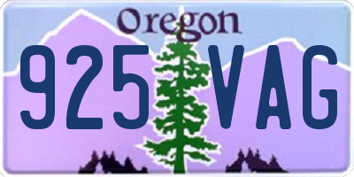 OR license plate 925VAG