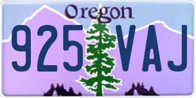 OR license plate 925VAJ