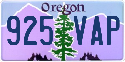 OR license plate 925VAP