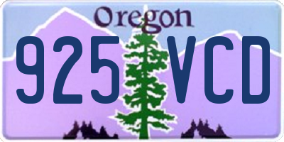 OR license plate 925VCD