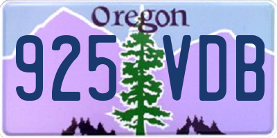 OR license plate 925VDB