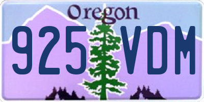 OR license plate 925VDM