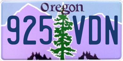 OR license plate 925VDN