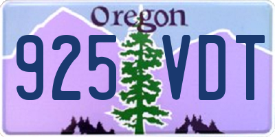 OR license plate 925VDT