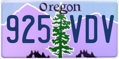 OR license plate 925VDV