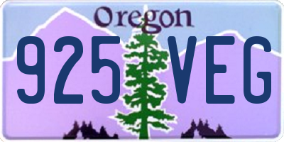 OR license plate 925VEG