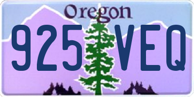 OR license plate 925VEQ