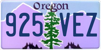 OR license plate 925VEZ