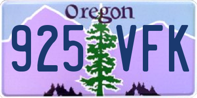 OR license plate 925VFK