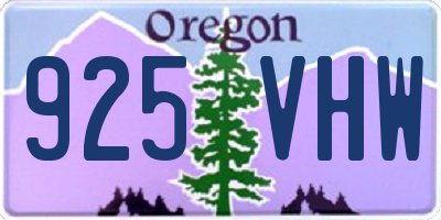 OR license plate 925VHW
