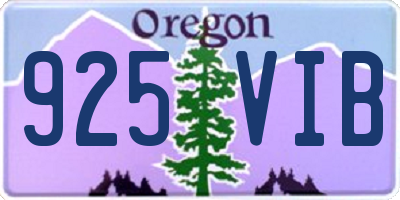 OR license plate 925VIB