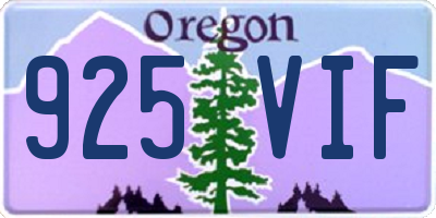OR license plate 925VIF