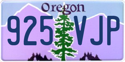 OR license plate 925VJP