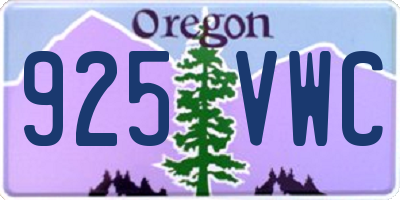 OR license plate 925VWC