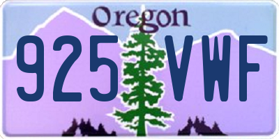 OR license plate 925VWF