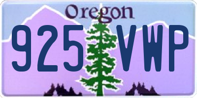 OR license plate 925VWP