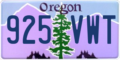 OR license plate 925VWT