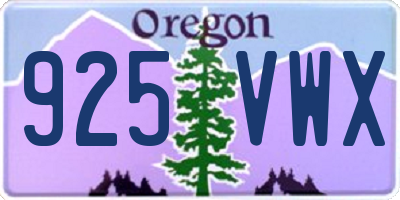 OR license plate 925VWX